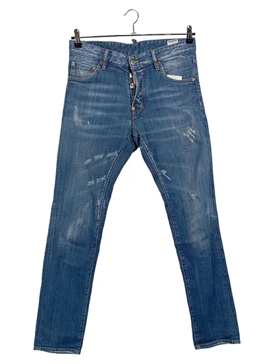 Dsquared2 Herren Destroyed Jeans Hose Gr. 46 Blau Streetwear Cowboy