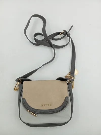 Jette Umhängetasche Damen Beige Casual Polyurethan Schultertasche