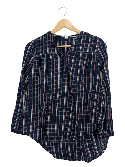 YIGGA Mädchen Bluse Kariert Langarm Blau Gr. 146/152 Baumwolle