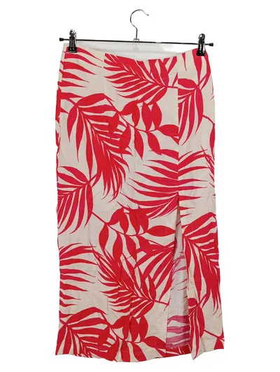 MNG Damen Bleistiftrock Gr. 38 Blumenmuster Midirock Casual Falten