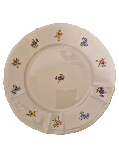 FÜRSTENBERG Platzteller Klassisch Weiß Blumen 20cm Porzellan Festlich