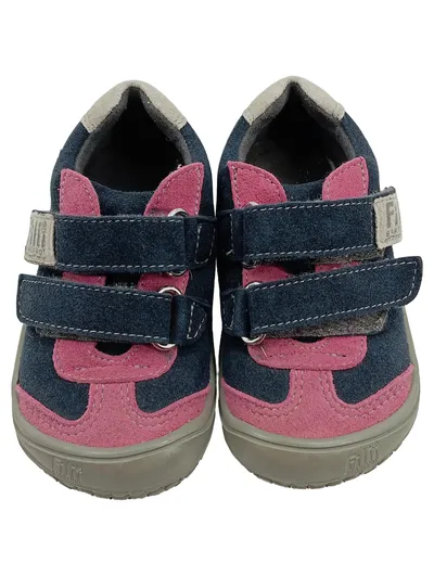 Filii Barefoot Lauflernschuhe Mädchen Gr. 21 Pink Blau Wildleder Klett
