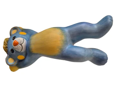 Goebel Peppino Bär Dekofigur Keramik Blau 14cm Charmant Punkte