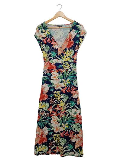 King Louie Damen Freizeitkleid Gr. 44 XXL Blumenmuster Mehrfarbig Feminin