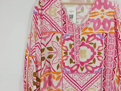 Velvet Rose Damen Langarmshirt Gr. 40/L Mehrfarbig Farbenfroh Baumwolle