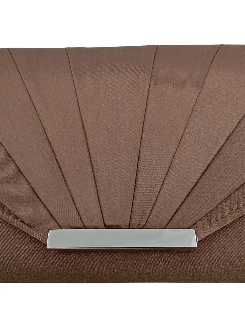 PICARD Damen Clutch Abendtasche Elegant Fächerdesign Beige Stoff 3