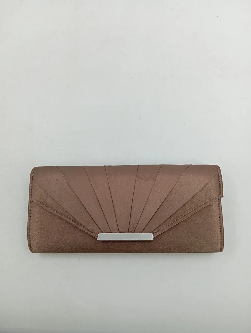PICARD Damen Clutch Abendtasche Elegant Fächerdesign Beige Stoff 4