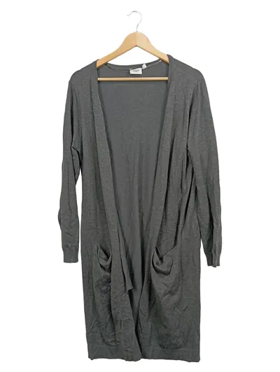 Saint Tropez Strickjacke Damen Grau Gr. 42/XL Casual Langarm Viskose