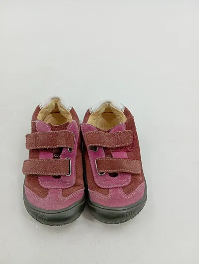 Filii Barefoot Krabbelschuhe Mädchen Gr. 23 Grau Klettverschluss Leder