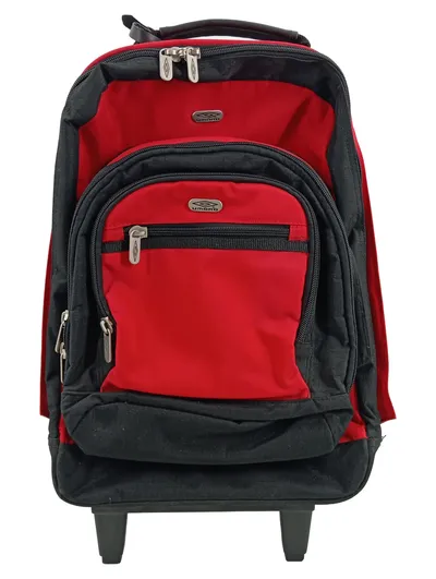 Umbro Rucksack Rollkoffer Rot Schwarz Sportlich 48cm Reise Schule
