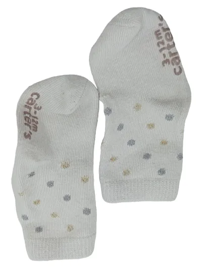 Carter's Baby Socken 3-12 Monate Weiß mit Punkten Baumwolle