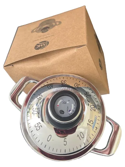 AMC Kochtimer Analoge Zeitschaltuhr Silber Kurzzeitwecker Küchen Timer