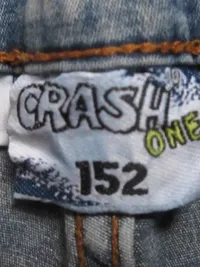 CRASH ONE Kinder Jeans Shorts Gr. 152 Blau Casual Fransen 7
