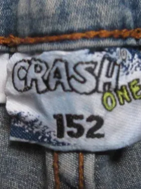 CRASH ONE Kinder Jeans Shorts Gr. 152 Blau Casual Fransen 7