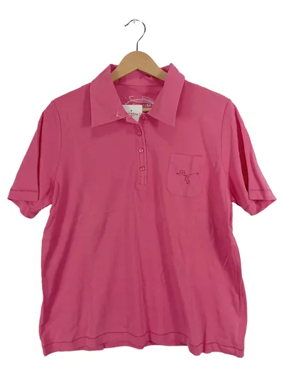 Gina Laura Damen Poloshirt Basic Collection Pink Gr. L Baumwolle