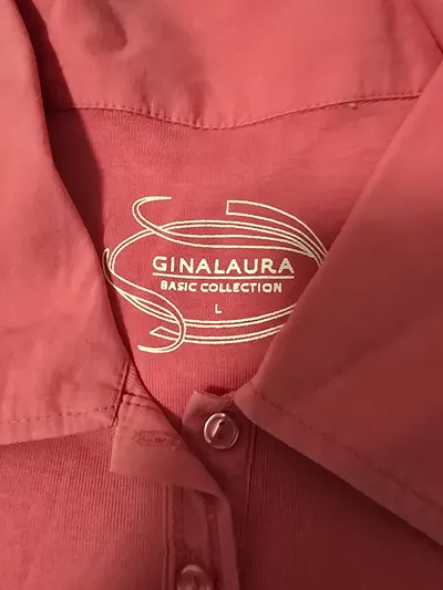 Gina Laura Damen Poloshirt Basic Collection Pink Gr. L Baumwolle