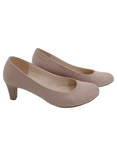 Gabor Damen Pumps Wildleder Elegant Beige Gr. 38 Business Slip-On