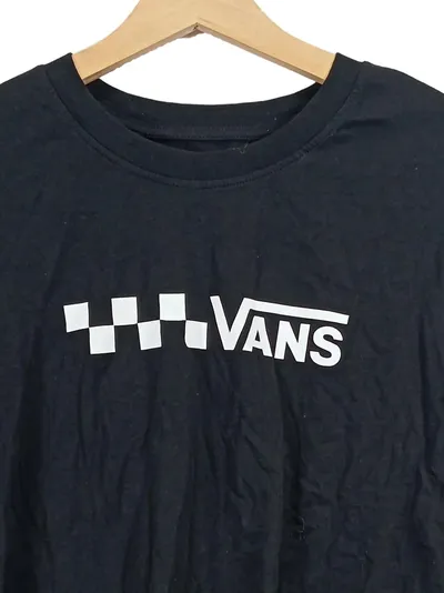 Vans Langarmshirt Damen Gr. 40/L Schwarz Streetwear Cropped Logo-Print