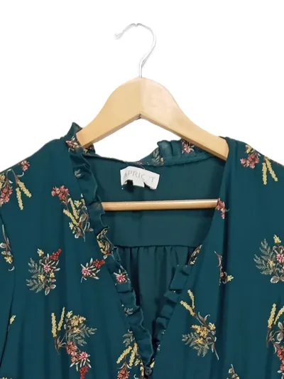 Apricot Damen Freizeitkleid Gr. M Grün Blumenmuster Rüschen