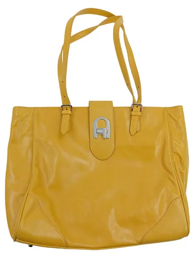 ARTUR&ASTON Damen Henkeltasche Leder Gelb Elegant Shopper Handtasche