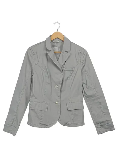 Street One Damen Blazer Gr. 38 Grau Baumwolle Casual Jacke