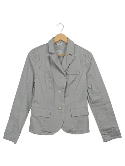 Street One Damen Blazer Gr. 38 Grau Baumwolle Casual Jacke