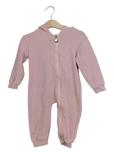 Kids Tales Baby Strampler Rosa Gr. 80 Kapuze Hasenohren Einteiler