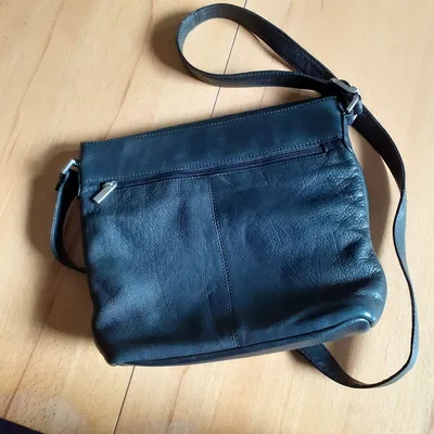 MERON Damen Leder Umhängetasche Schwarz Crossbody Bag Schultertasche