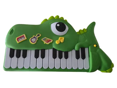 ELDOHM B.V. Dinosaurier Kinder Elektrisches Keyboard Spielzeug Grün 34cm
