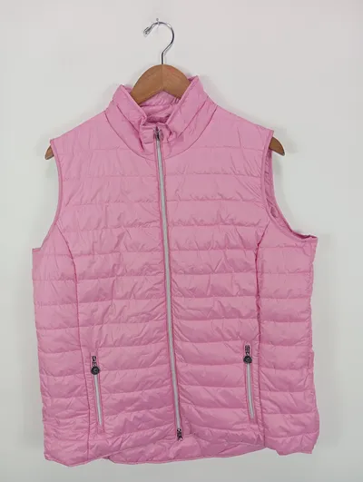 Clarina Damen Steppweste Pink Gr. 46/3XL Casual Outdoor Weste