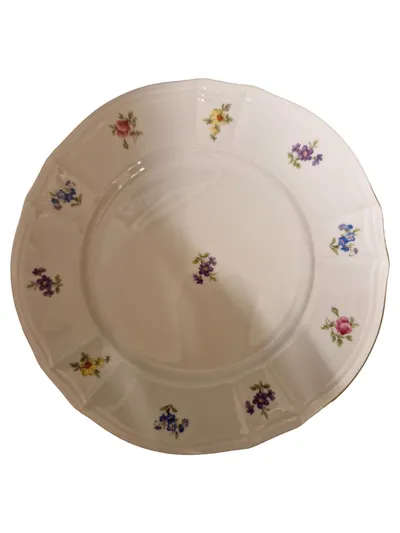 FÜRSTENBERG Platzteller Porzellan Weiß Blumenmuster Klassisch 20 cm