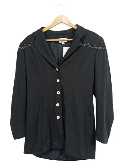 CARTOON Damen Blazer Gr. 40 Schwarz Modern Stickerei Zierknöpfe