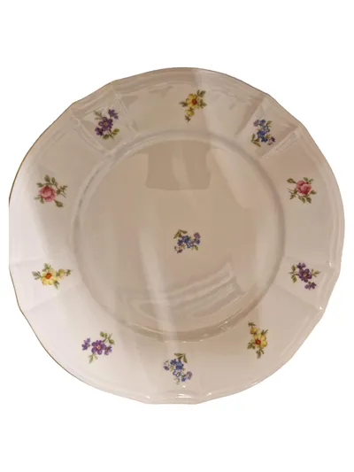 FÜRSTENBERG Platzteller Porzellan Weiß Blumenmuster Klassisch 20 cm