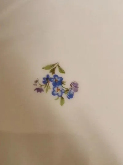 FÜRSTENBERG Platzteller Porzellan Blumenmuster Klassisch Weiß 20 cm
