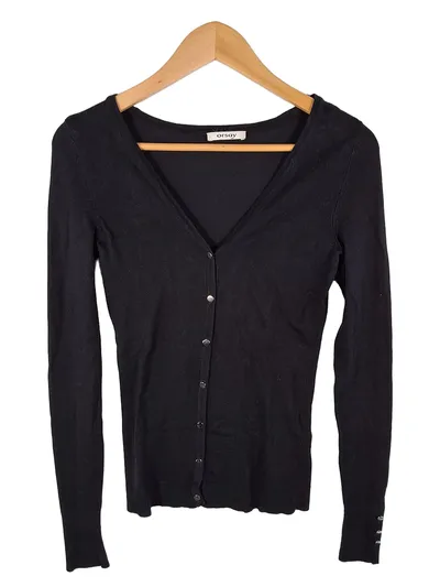 ORSAY Damen Strickjacke Cardigan V-Ausschnitt Schwarz Gr. XS 34
