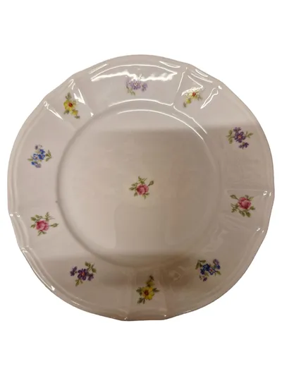 FÜRSTENBERG Platzteller Porzellan Blumenmuster Weiß Rund 20cm Festlich