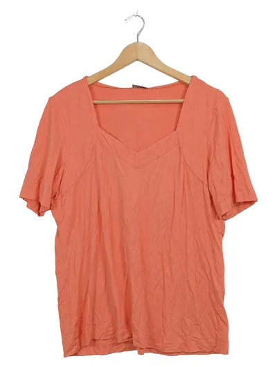 Gerry Weber Edition Damen T-Shirt Gr. 44 Orange Viskose V-Ausschnitt