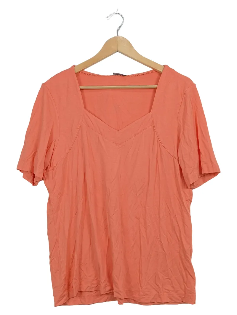 Gerry Weber Edition Damen T-Shirt Gr. 44 Orange Viskose V-Ausschnitt 2