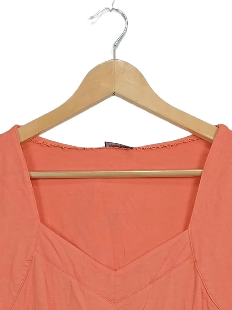 Gerry Weber Edition Damen T-Shirt Gr. 44 Orange Viskose V-Ausschnitt 3