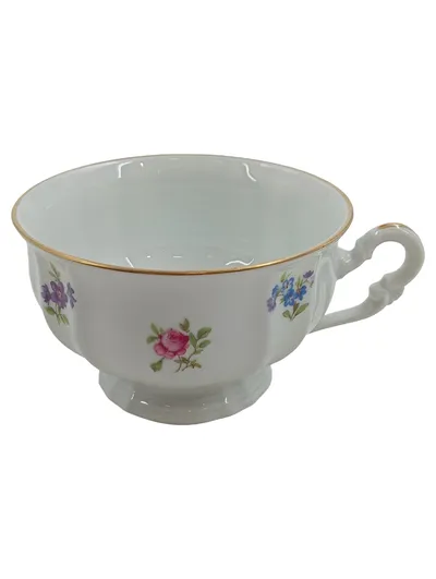 FÜRSTENBERG Porzellan Tasse Untertasse 6cm Weiß Blumen Klassisch Festlich