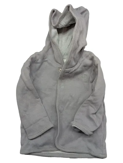 Feetje Baby Sweatjacke Kapuze Gr. 56 Grau Baumwolle Jäckchen