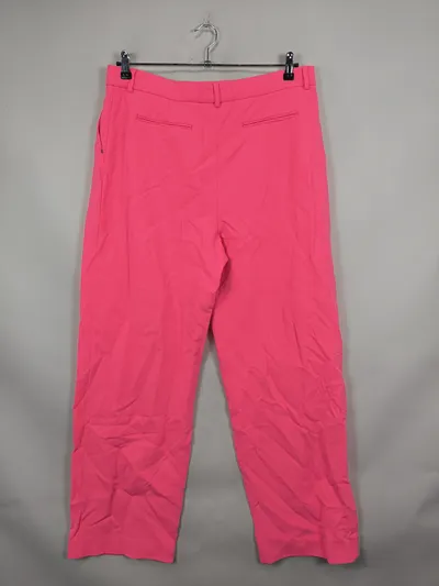 Sportmax Damen Stoffhose Pink Gr. 44 W35 XXL Wolle Elegant Falten