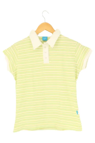 AM HOME FASHION Damen Poloshirt 36/S Mehrfarbig Gestreift Casual Baumwolle