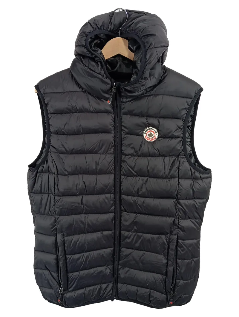 Canadian Peak Steppweste Herren Gr. 50 L Schwarz Kapuze Sportlich 1