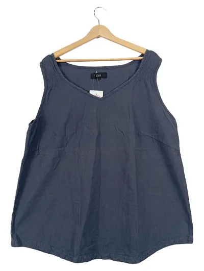 Zizzi Damen Top Gr. 40/L Blau Casual Baumwolle