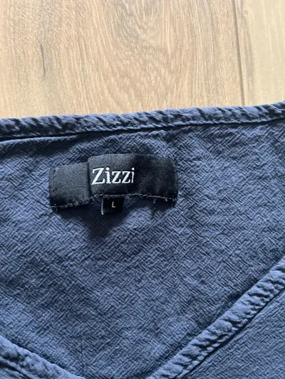 Zizzi Damen Top Gr. 40/L Blau Casual Baumwolle