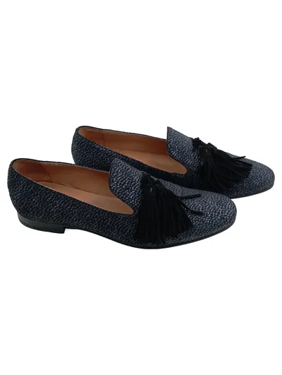Fratelli Rossetti Damen Loafer Slipper Blau Gr. 37 Leder Quasten Elegant