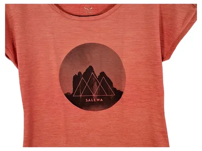 Salewa Damen T-Shirt Gr. 38/M Orange Logo Print Outdoor Baumwolle