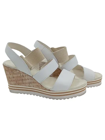 Gabor Damen Plateausandalen Weiß Gr. 37.5 Casual Keilabsatz Sandalen