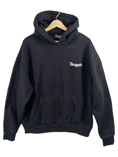 DROPSIZE Kapuzenpullover Hoodie Herren Schwarz Gr. 52, XL Logo-Print Streetwear